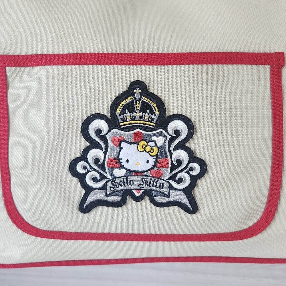 Vintage 2005 Hello Kitty Royal Crown Messenger Bag Sanrio Y2K Canvas Crossbody - Picture 6 of 16